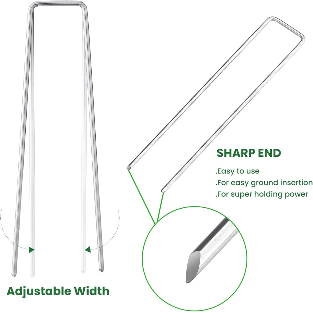6 Inches Landscape Staples Galvanized Steel Garden Stakes Securing Pegs for Securing Weed Fabric Landscape Fabric