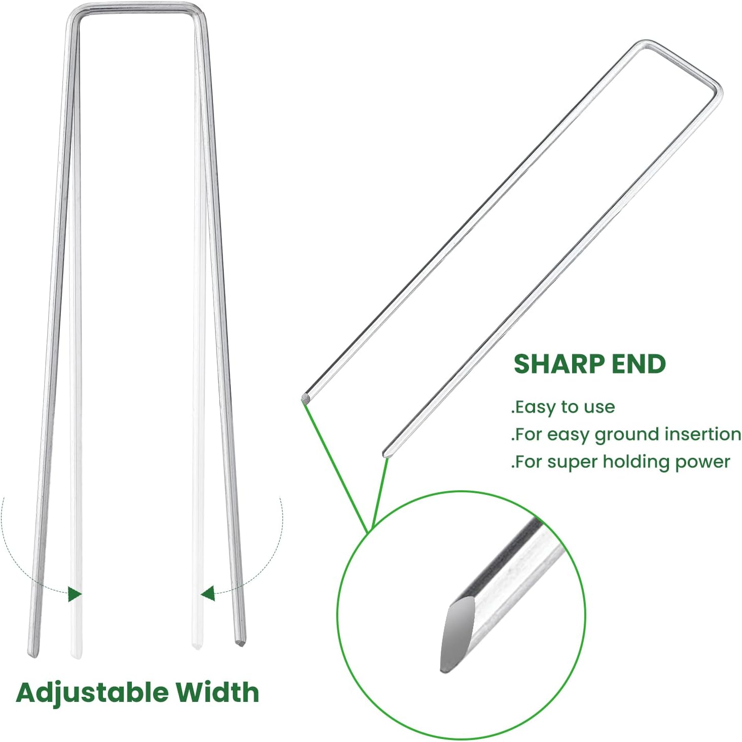6 Inches Landscape Staples Galvanized Steel Garden Stakes Securing Pegs for Securing Weed Fabric Landscape Fabric