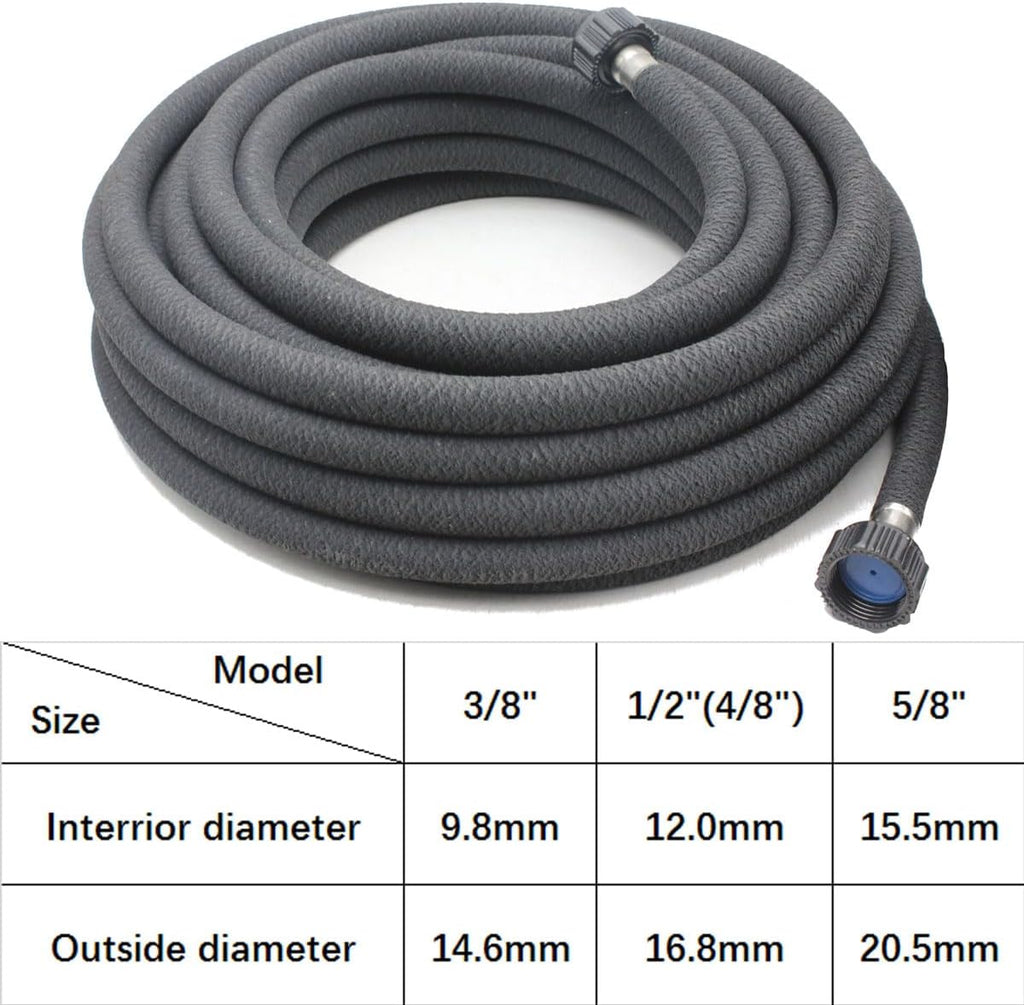 Taisia 5/8" Soaker Hose 30 ft Round Rubber Garden Soaker Hoses, Heavy Duty Drip Hose for Watering Irrigation, Water