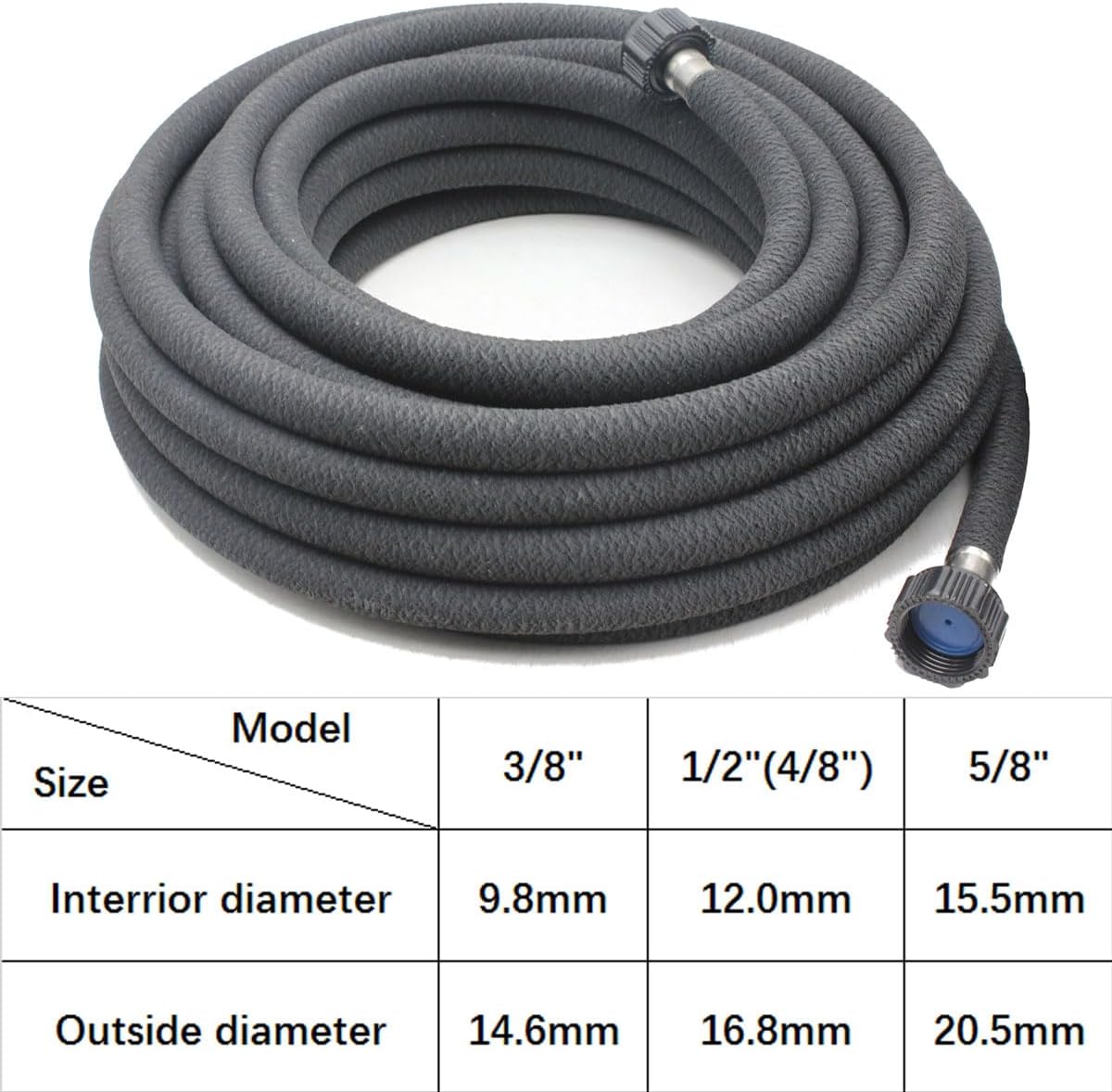 Taisia 5/8" Soaker Hose 30 ft Round Rubber Garden Soaker Hoses, Heavy Duty Drip Hose for Watering Irrigation, Water