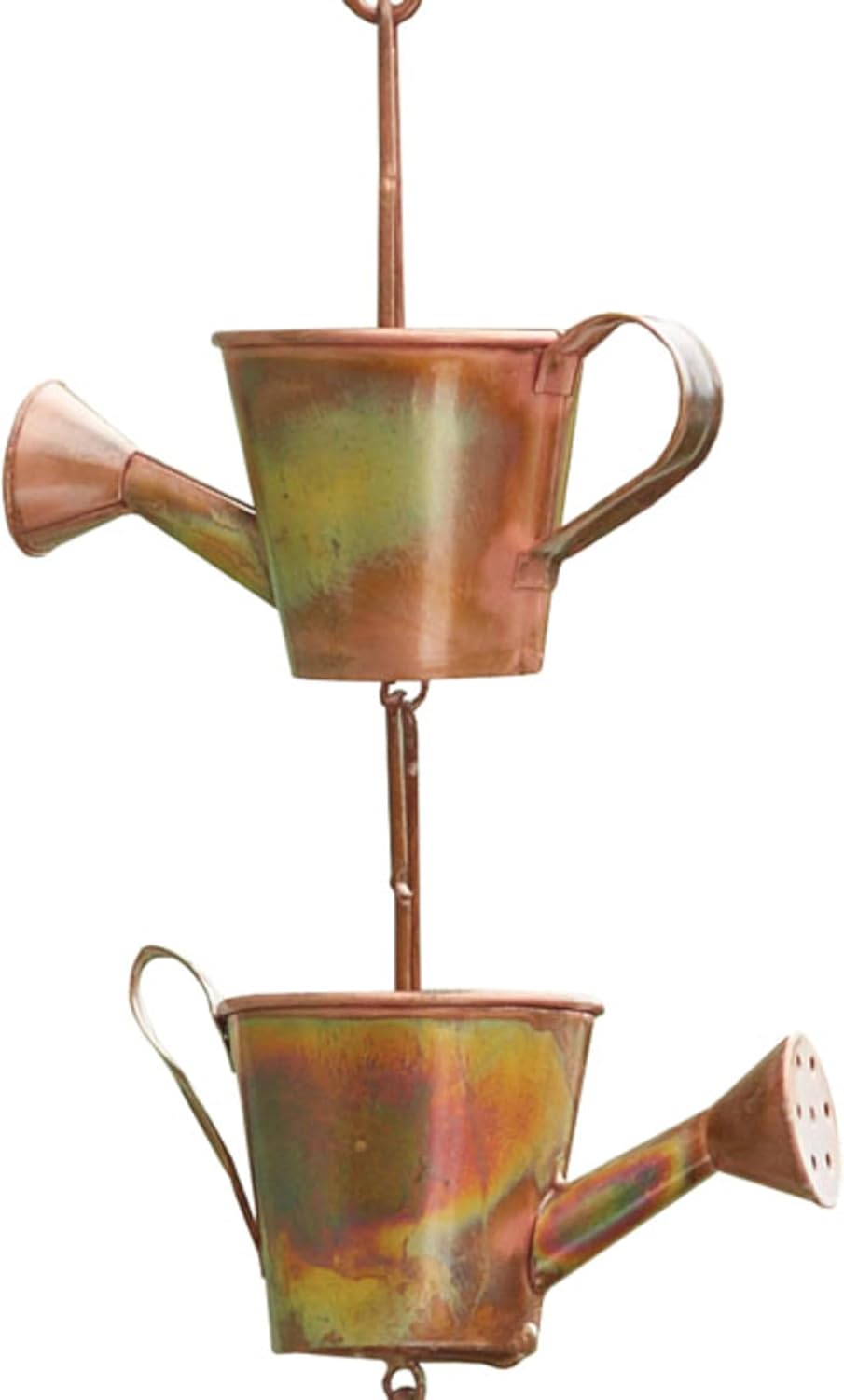 Flamed Copper Colored Watering Cans Rain Chain, 5" x 96" x 2.5"