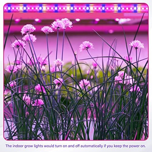 iPower 40W LED Plant Grow Light Strips Full Spectrum for Indoor Plants with Auto ON/Off 3/9/12H Timer, 10 Dimmable Levels 48 LEDs Per Tude, for Hydroponics Succulent