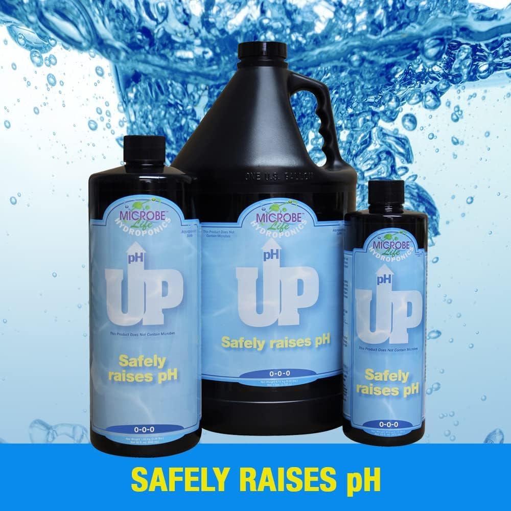 Microbe Life Hydroponics pH Control Kit with pH Up and Down for Stability, 16 oz Bottles, 4 oz Sample of Premium Liquid
