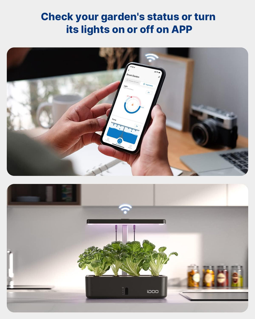 iDOO Hydroponics Growing System Kit 12Pods, Christmas Gifts for Women Mom, Herb Garden Indoor with LED Grow Light for