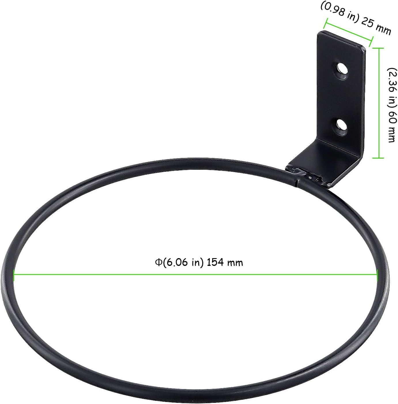 10 PCS 6 Inch Black Plant Pot Holders Rings, Wall Mount Flower Pot Brackets with Screws, Round Flowerpot Iron Rings