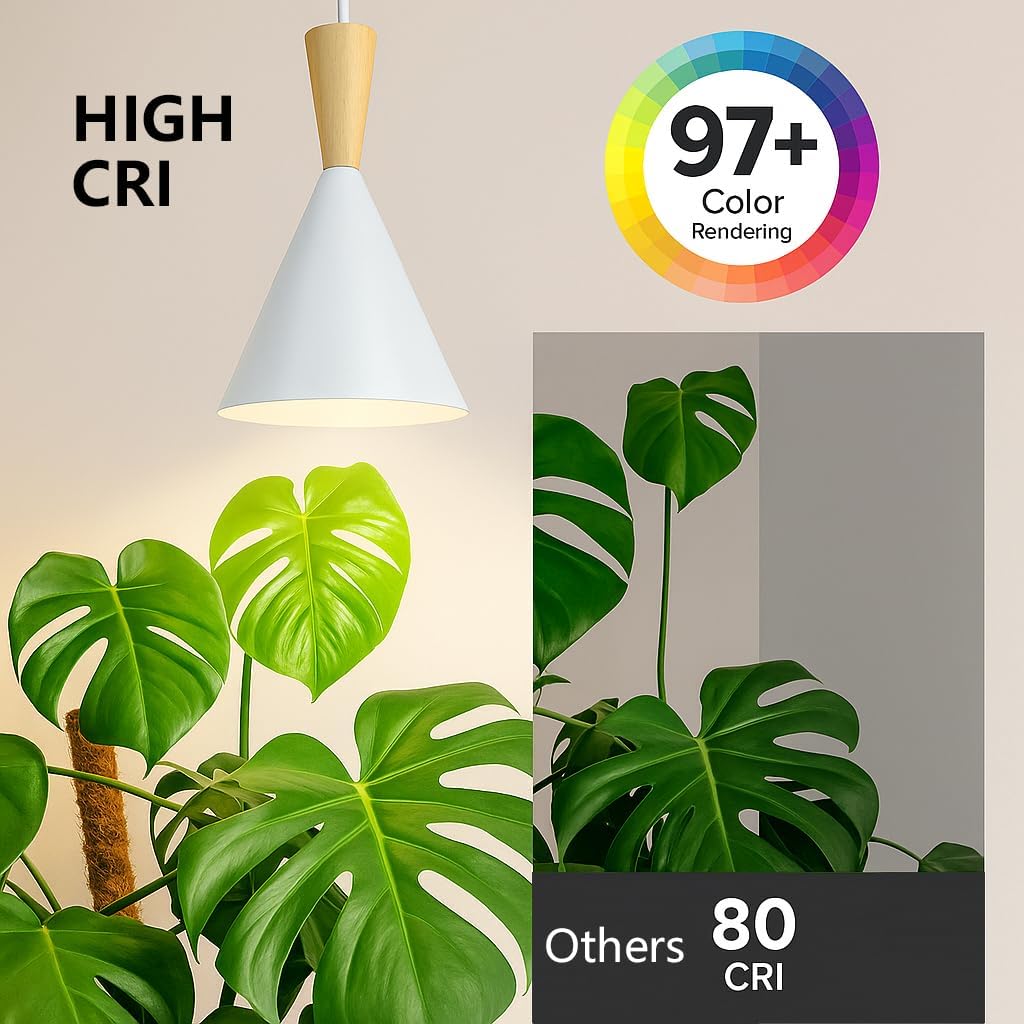 Hanging Grow Lights for Indoor Plants, Full Spectrum, with Timer and 15FT Power Cord, 20W Pendant Plant Lights for