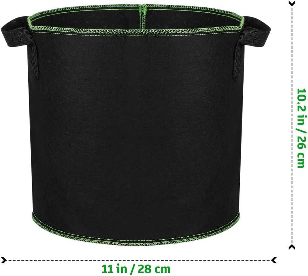 YARNOW 5-Pack 4 Gallon Fabric Grow Bags, Non-Woven Plant Pots with Reinforced Handles for Vegetables, Tomatoes