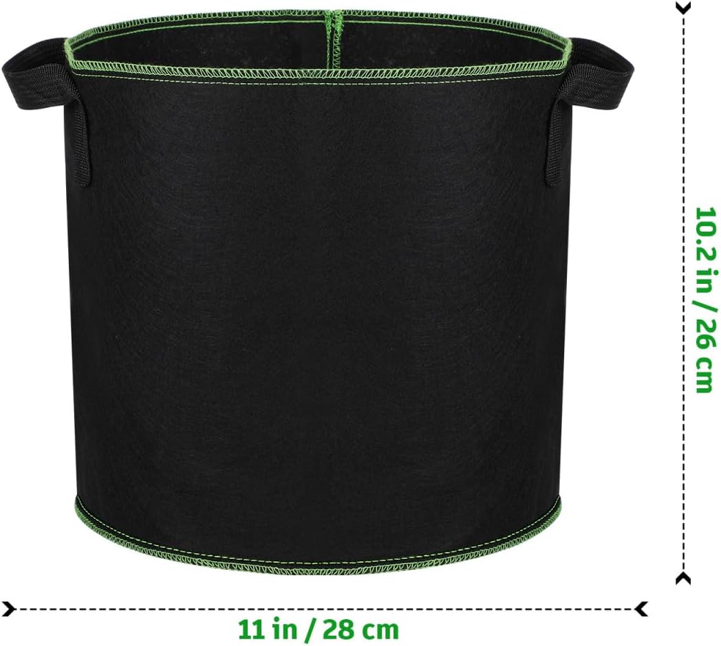 YARNOW 5-Pack 4 Gallon Fabric Grow Bags, Non-Woven Plant Pots with Reinforced Handles for Vegetables, Tomatoes