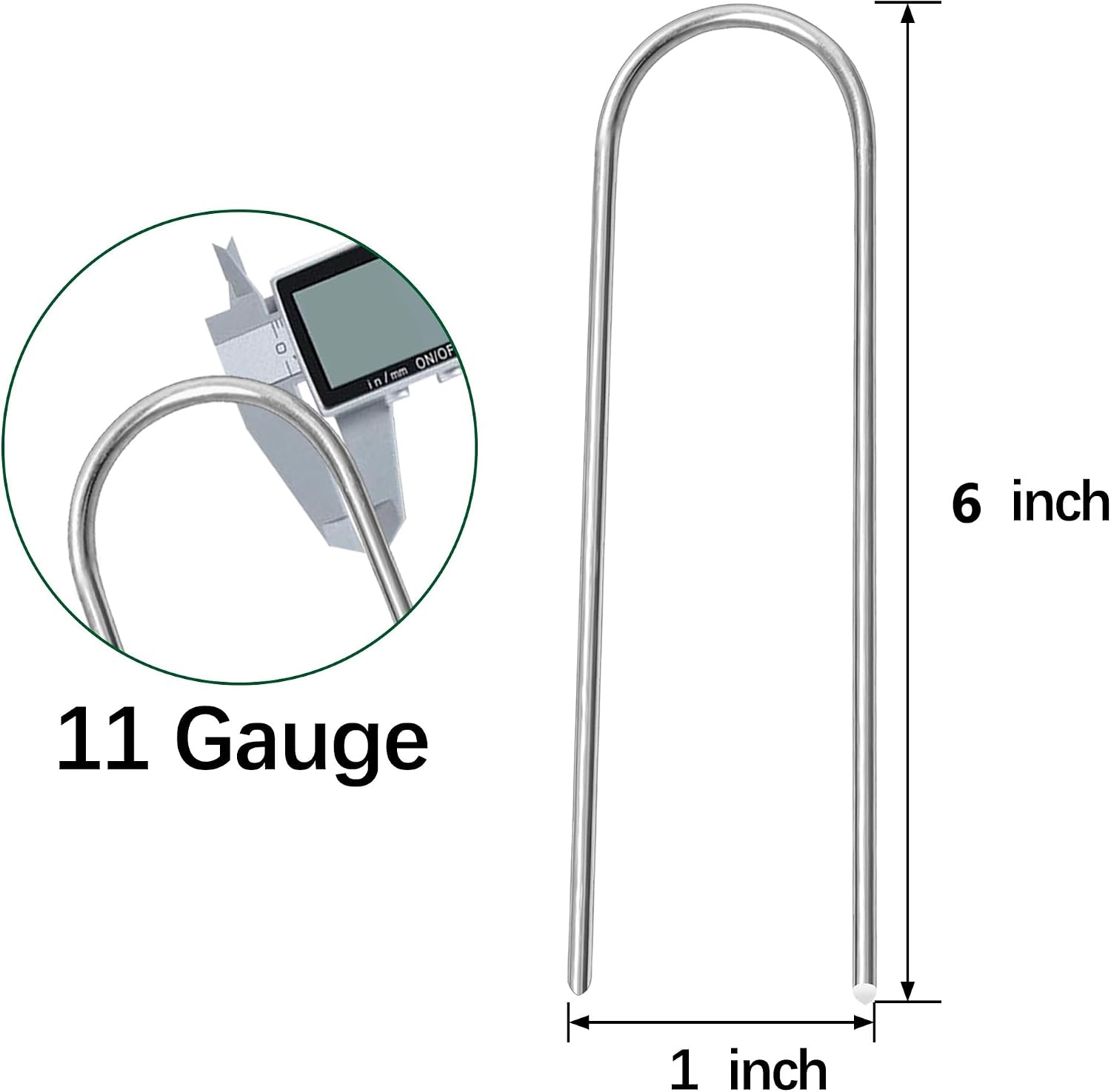 200 Pack Garden Stakes 6 Inch U-Shaped Drip Irrigation Stakes Galvanized Landscape Staples Garden Pins Yard Lawn Ground