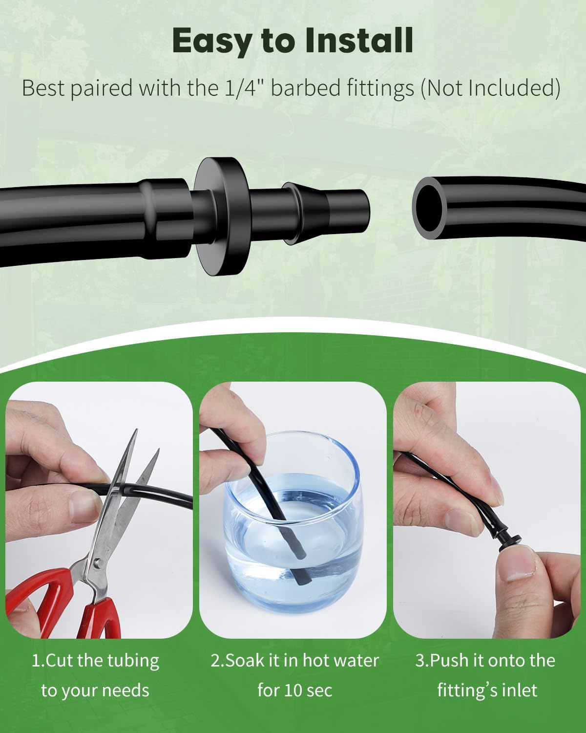 Pawfly 500 ft. 1/4" Drip Irrigation Tubing, Blank Distribution PVC Tubing for Drip Irrigation System, Drip Irrigation