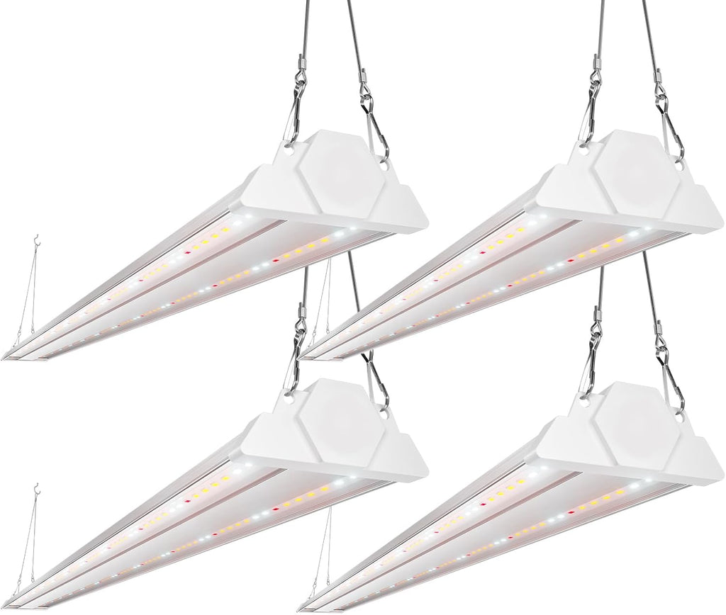 FREELICHT 4Pack 4FT Grow Light for Indoor Plants, 60W=350W, Full Spectrum