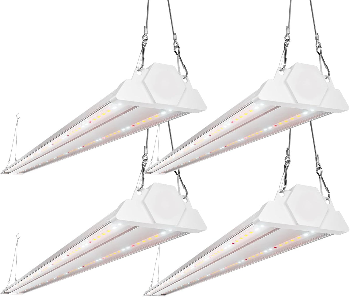 FREELICHT 4Pack 4FT Grow Light for Indoor Plants, 60W=350W, Full Spectrum