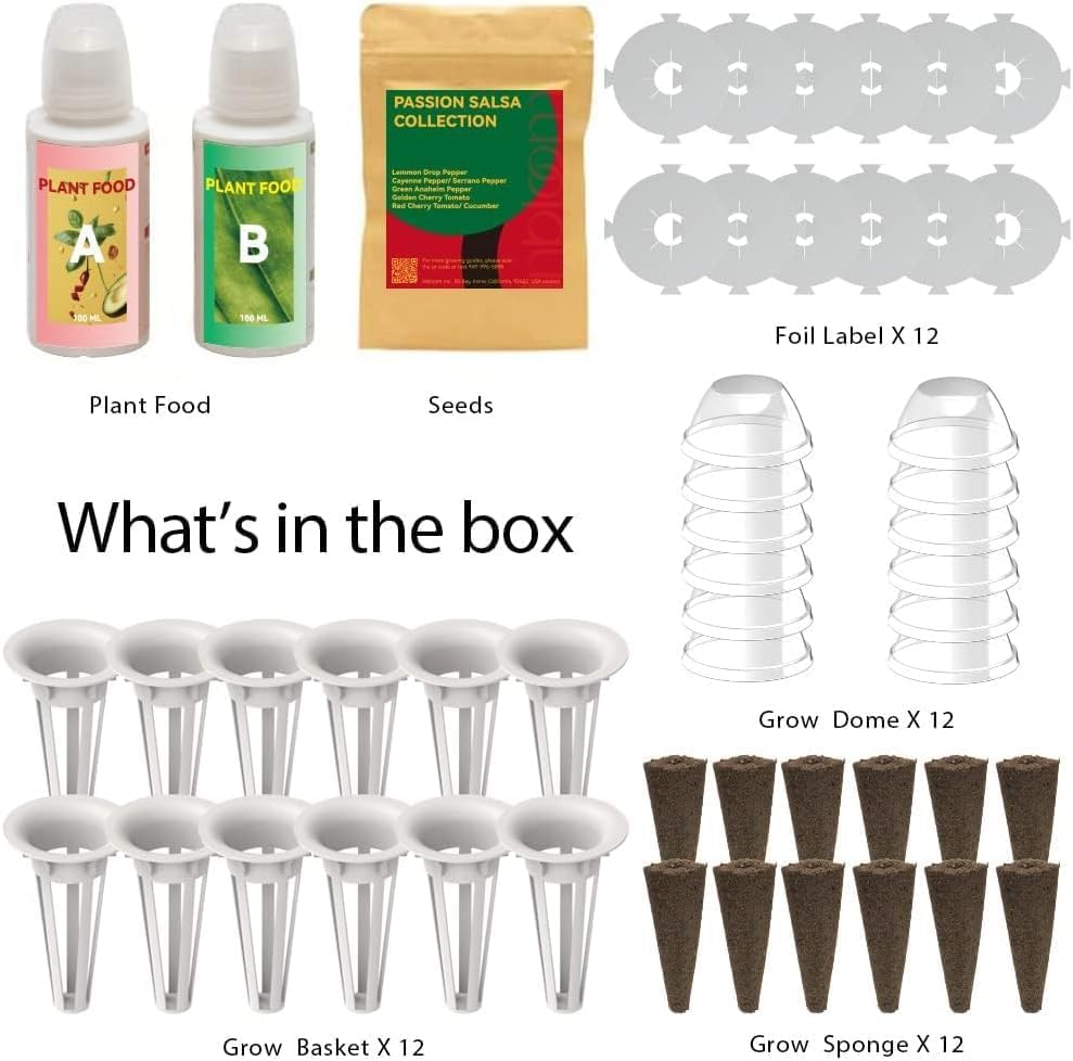 inbloom Passion Salsa Seed Pod Kit for AeroGarden, 12 Pods Hydroponic Supply with Vegetable Seeds of Red Chili,Green