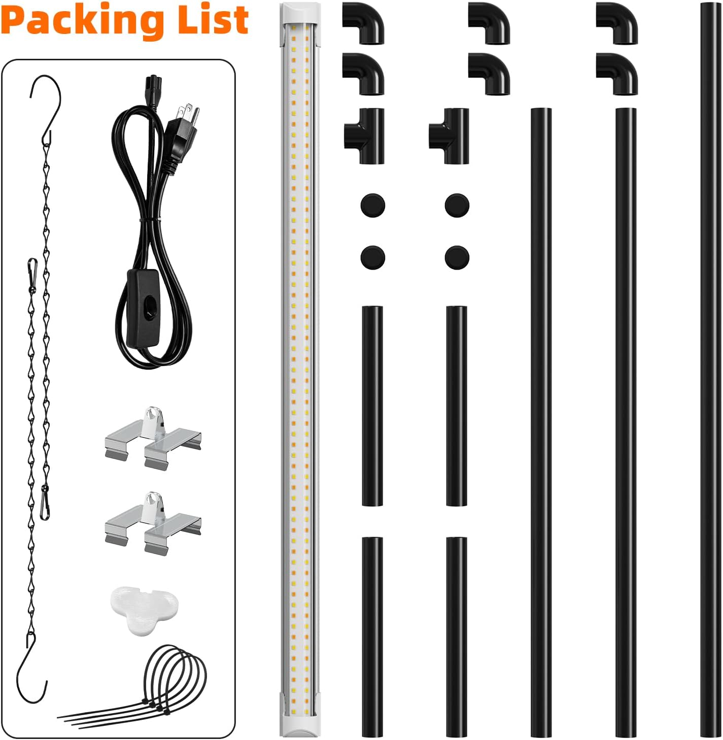 2ft Tabletop Grow Light Stand for Indoor Seed Starting | 24W Full Spectrum LED Plant Light, Height Adjustable, for