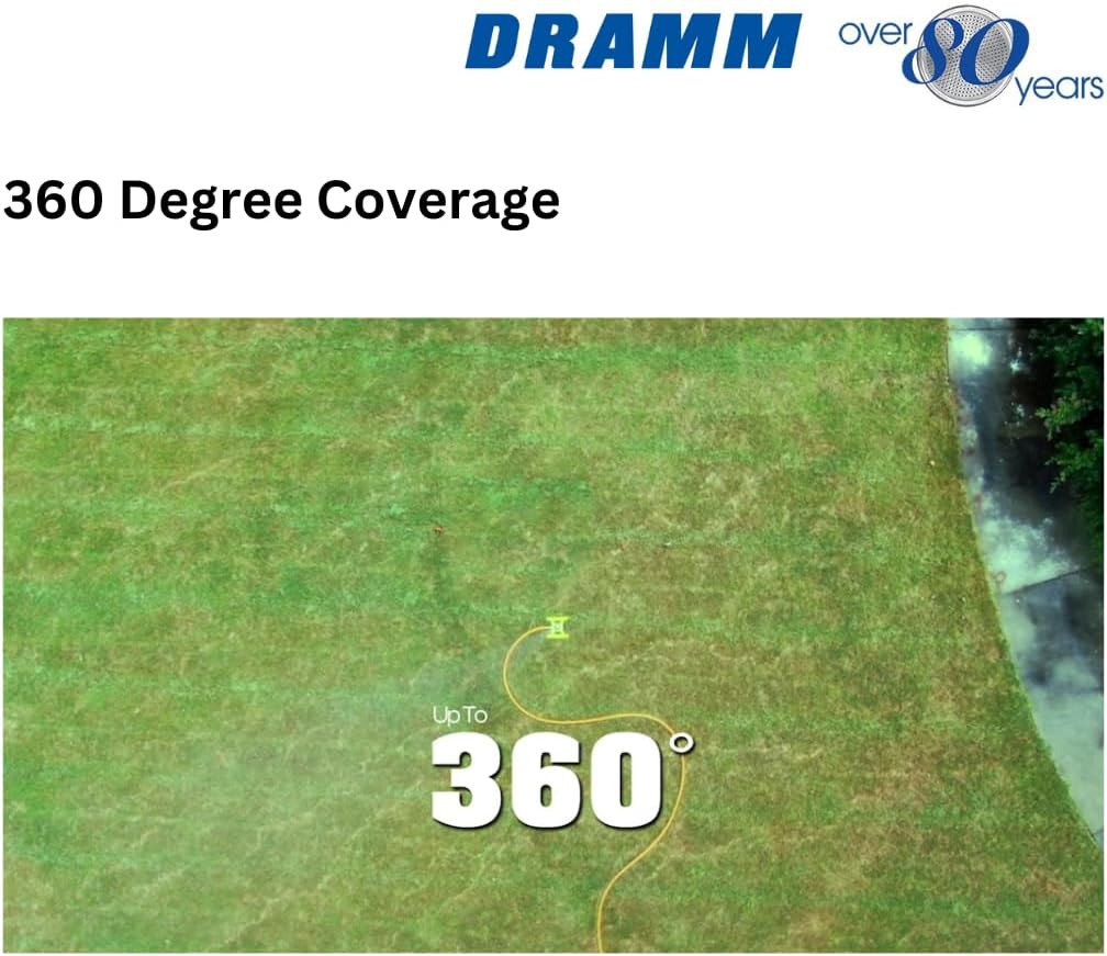 Dramm ColorStorm Gear Drive Sprinkler on Heavy Duty,Durable Metal Base, 4 Patterns, Ideal for Small, Medium & Large