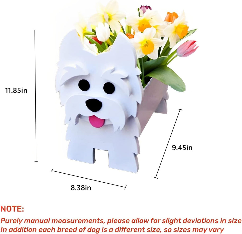 West Highland Dog Planter Pots, Animal Shaped Flower Pot | Cute Plant Gift for Women and Pet Lovers, Indoor Outdoor