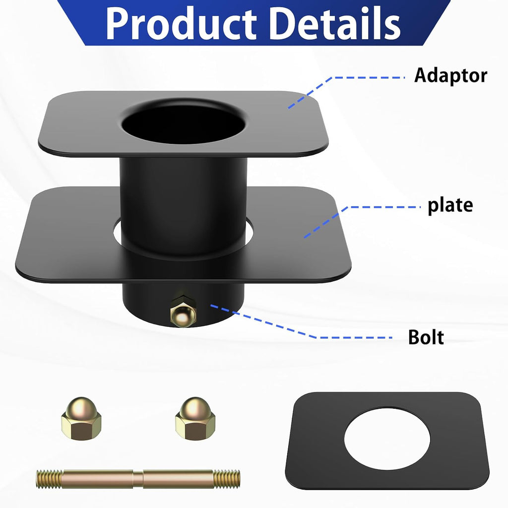 4pack Rain Chain Gutter with Bolt Anti-Rust Black Metal Adapter Decorative Rain Chains for Outside Gutter Downspout