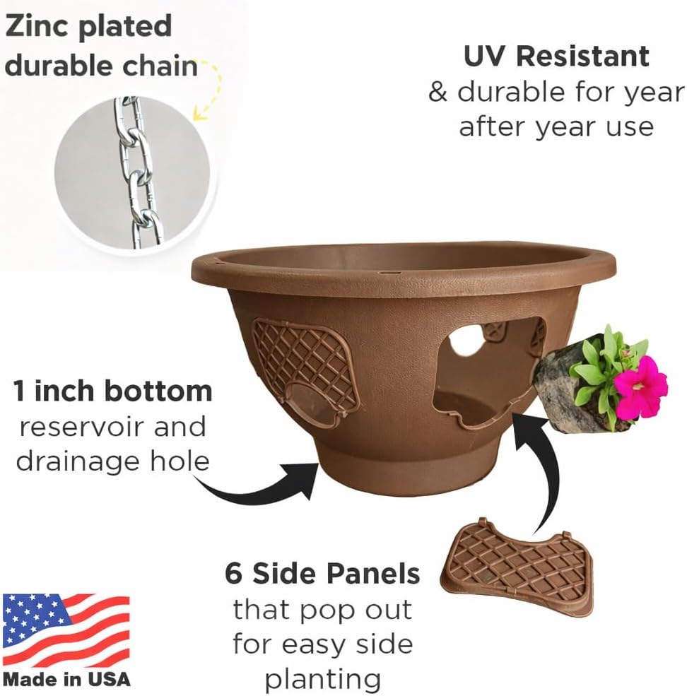 Ultimate Hanging Baskets - Strawberry, Tomato, Flower, and Herb Outdoor Planters - Use Garden Pots for Growing Plants