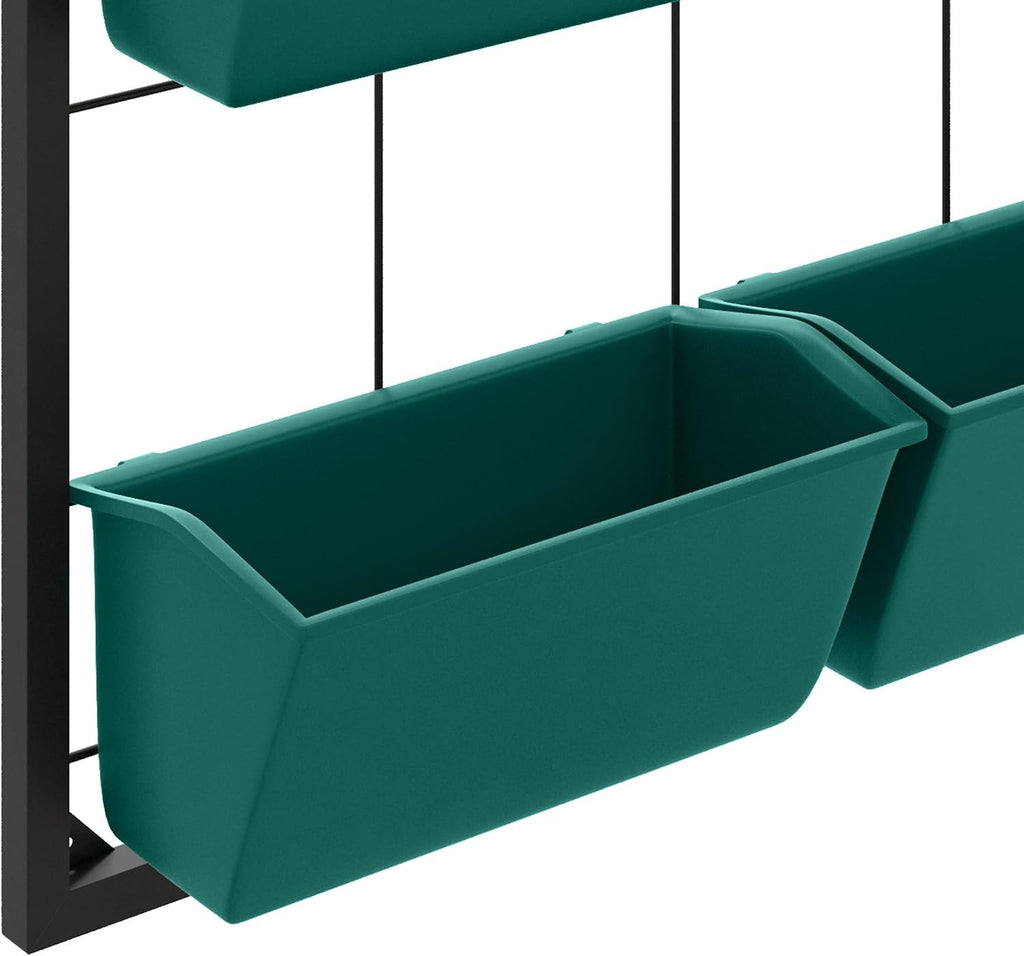 Outsunny 3-Tier Wall Planter w/ 6 Pots, Outdoor Hanging Planter, Green | Indoor Outdoor Use, Self-Draining