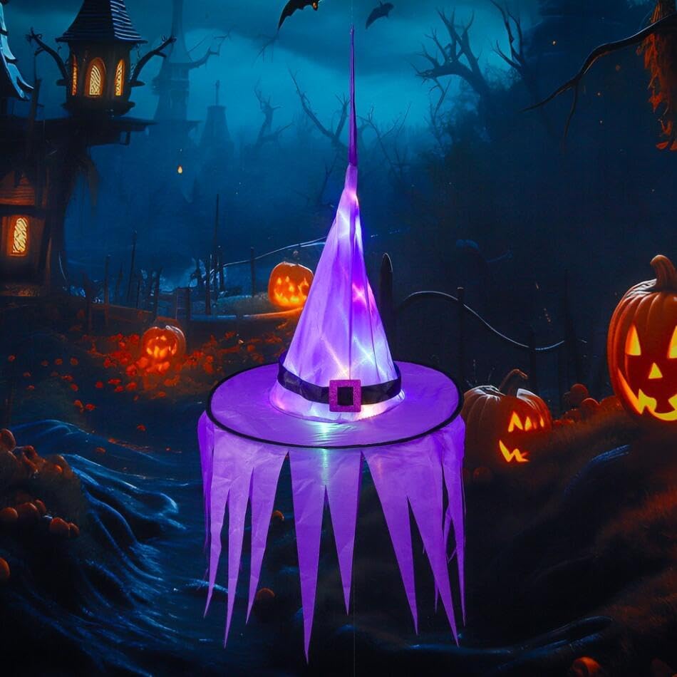 light up Halloween Decorations Witch Hat Hanging sawtooth Lights Ghost hats