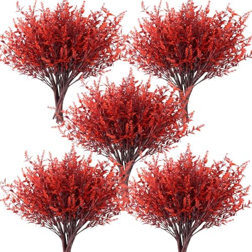 RECUTMS Artificial Fall Flowers Lavender Fake Burgundy Plants Gothic 36Pcs