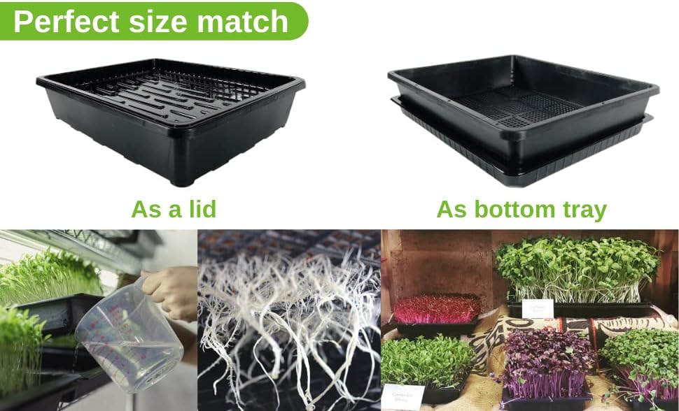 BeGrit Soil Blocking Trays 15x12 inch 5 Set/10 pcs Mesh Bottom Seed Starter Trays for Seedling, Microgreen, Soil
