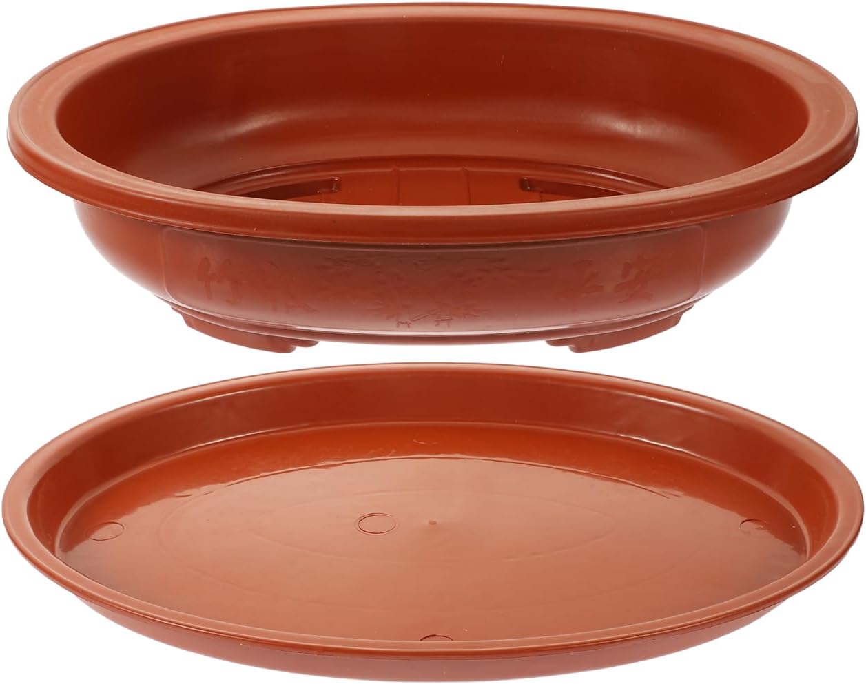 DOITOOL Bonsai Training Pots with Drainage Tray, 17 Inch Oval Bonsai Planter Pot Plastic Plants Growing Tree s Flower