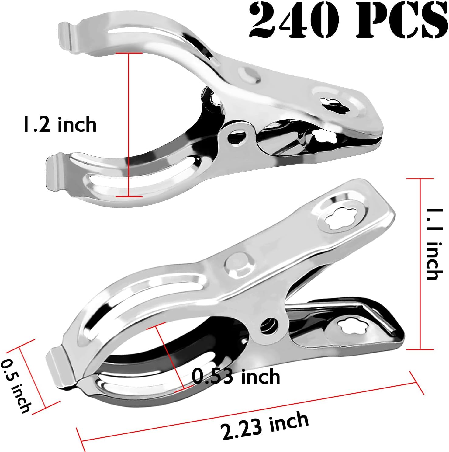 BESTEEL Upgraded 240 PCS Garden Clips, Greenhouse Clamps 100% Stainless Steel Heavy Duty Greenhuose Clips for Netting
