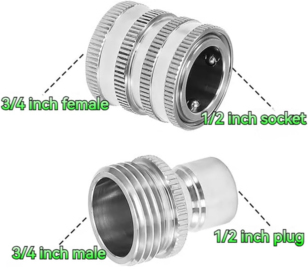 2027 New Water Hose Quick Connect [UNIVERSAL FIT] 5 Pack - Stainless Steel Garden Hose Quick Connector - Durable Garden