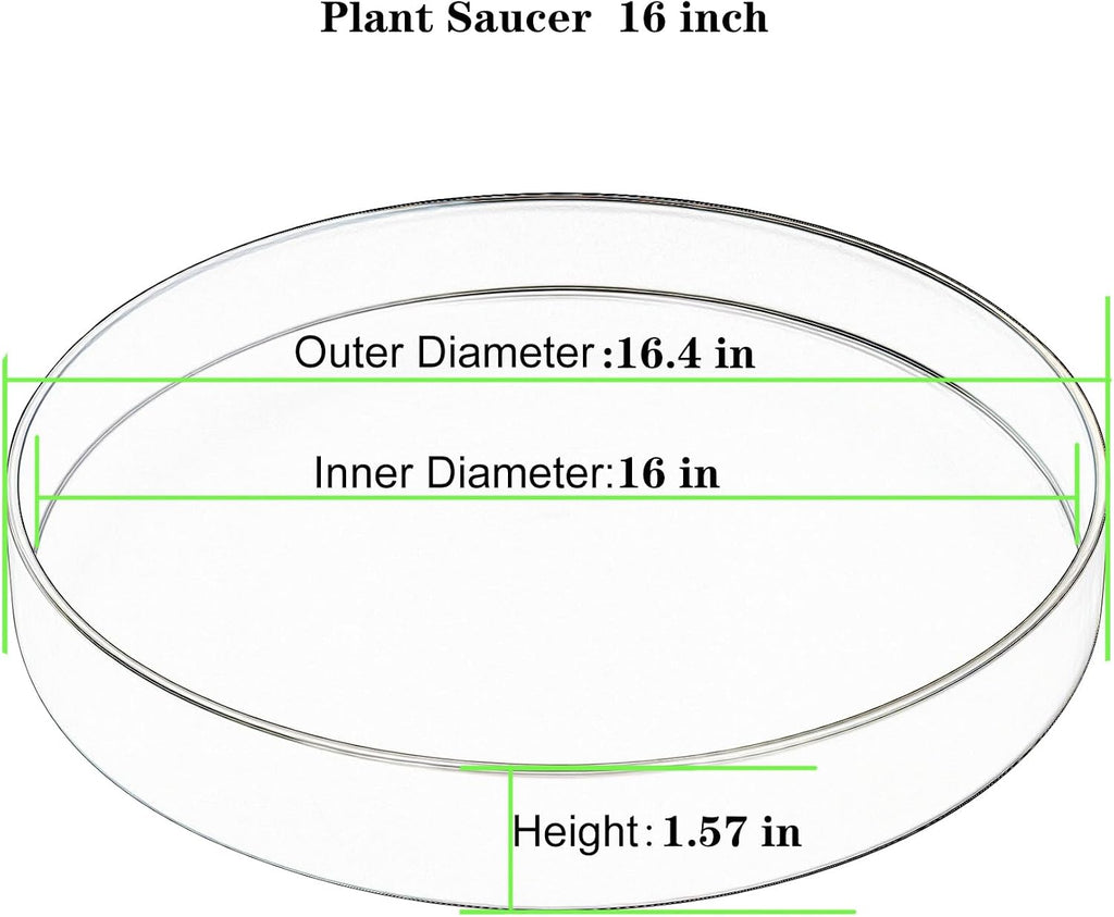 1 Pack 16 inch Plant Saucer Drip Tray, Heavy Sturdy Plastic Planter Flower Pot Drainage Tray Plate Saucers for Indoor