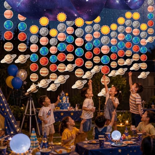 Leinuosen Solar System Ceiling Decorations Space Hanging Garlands, Space