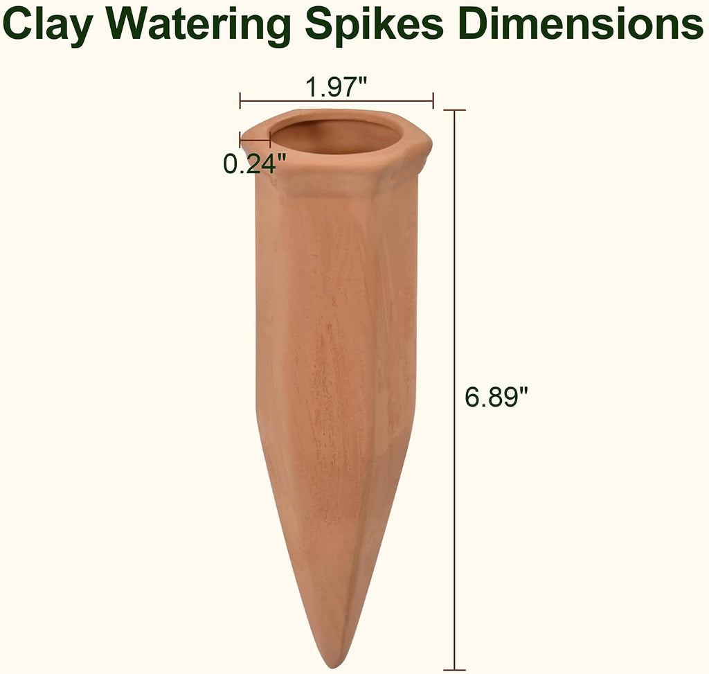 Terracotta Plant Watering Pikes, Automatic Plant Waterer for Vacations, Self Watering Spikes for Indoor and Outdoor