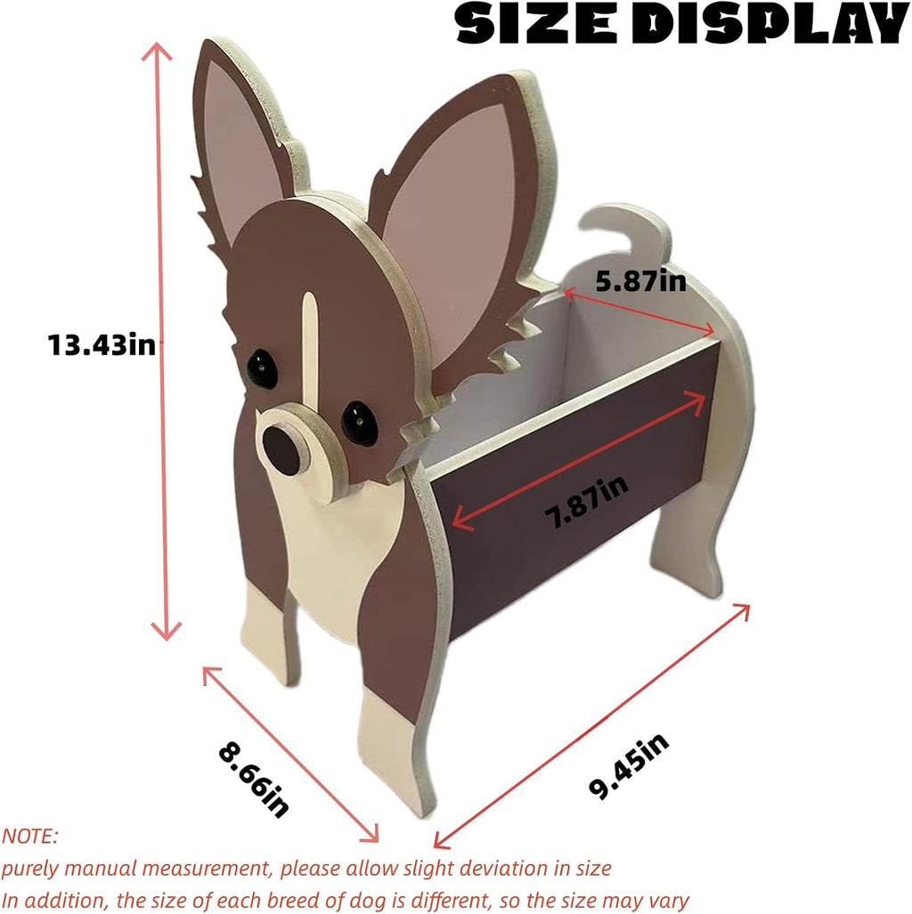 Chihuahua Dog Planter Pots, Animal Shaped Flower Pot | Cute Plant Gift for Women and Pet Lovers, Indoor Outdoor Garden