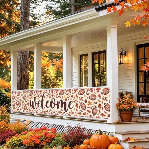 Welcome Fall Banner Fall Football Banner Yard Party Outdoor Decor