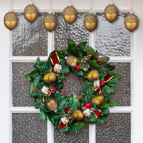 Lyrow 12 Pcs Christmas Acorn Ornaments Artificial Acorn Hanging Decor
