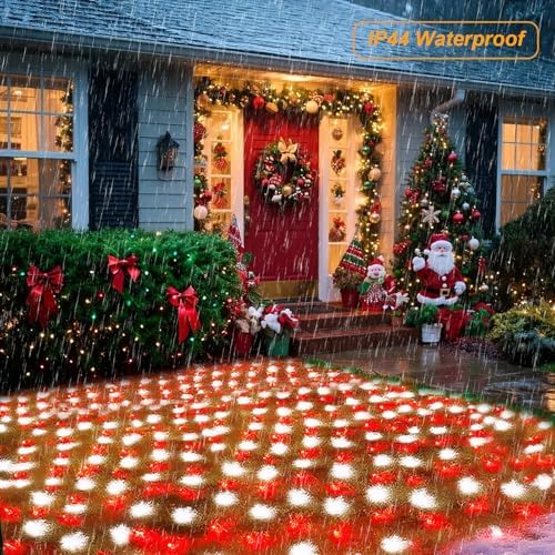 Pooqla RGB Christmas Net Lights Outdoor Mesh Lights 9.8 x 6.6ft Green Wire