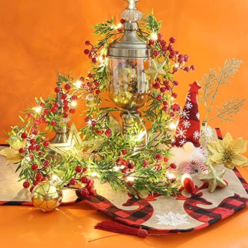 Joyhalo 5.6FT Christmas Garland with Lights Battery Operated