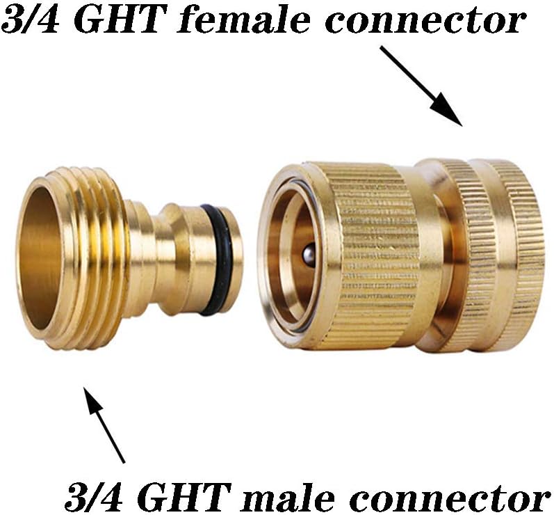 Hose Quick Connect, 3/4 Inch Brass Quick Connect Hose Fittings 5Set | Heavy Duty Garden Hose Quick Connector Easy