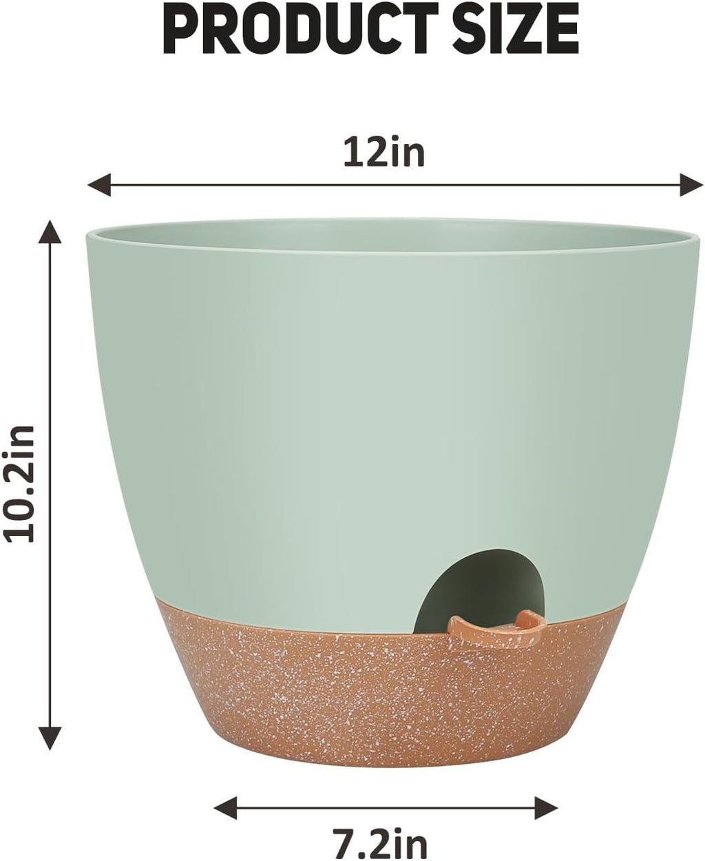 YNNICO 12 inch Large Self Watering Plant Pots, Flower Pots Planters with Multi Mesh Drainage Holes for Indoor Outdoor