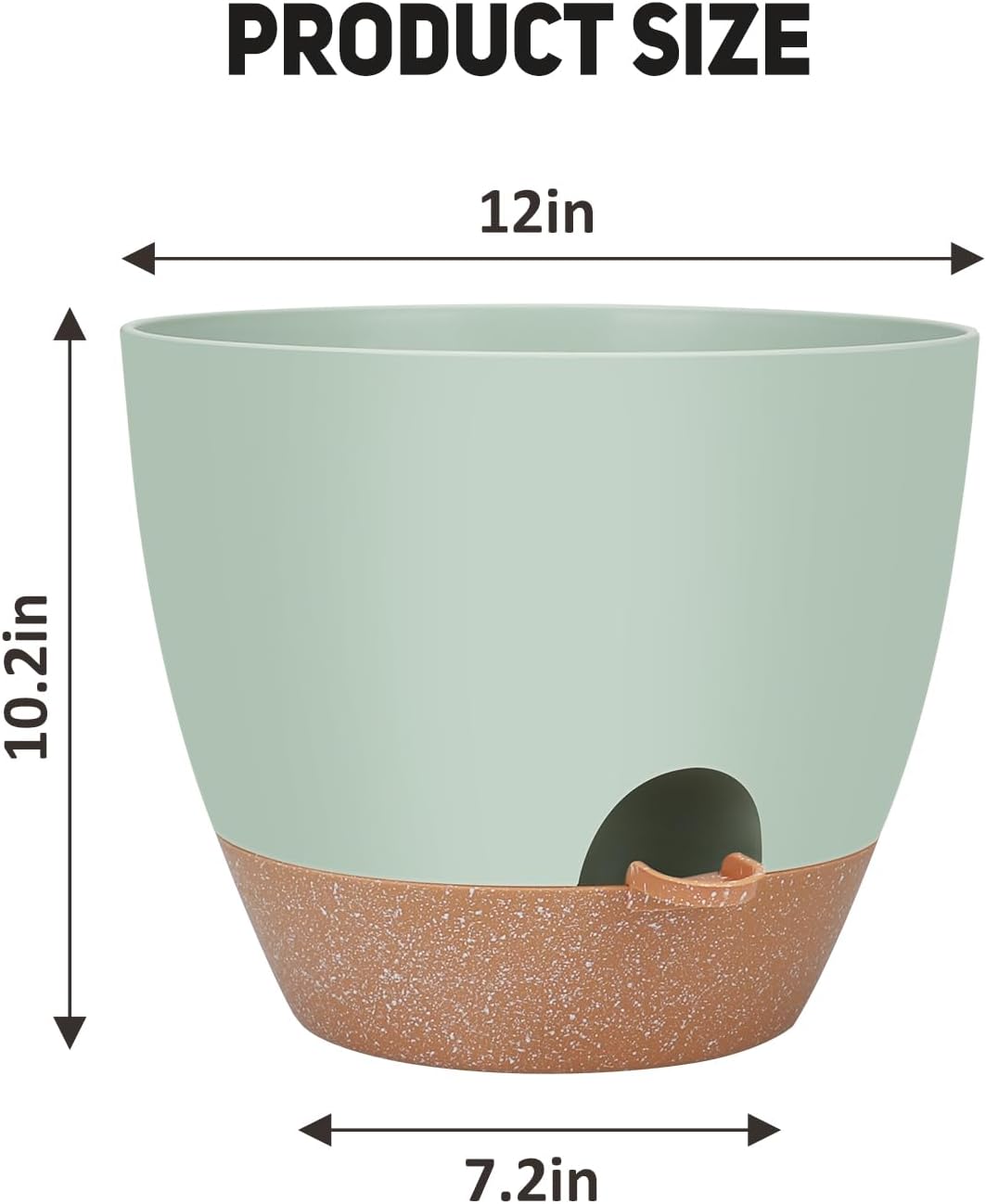 YNNICO 12 inch Large Self Watering Plant Pots, Flower Pots Planters with Multi Mesh Drainage Holes for Indoor Outdoor