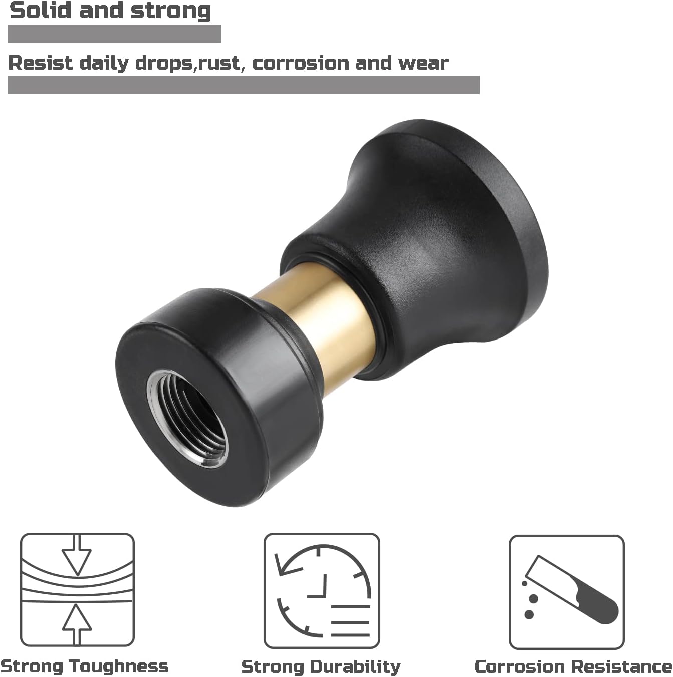 Hose Nozzle, Lichamp Heavy Duty Brass Fireman Style High Power Leak Proof Adjustable Garden Water Sprayer, Suitable for
