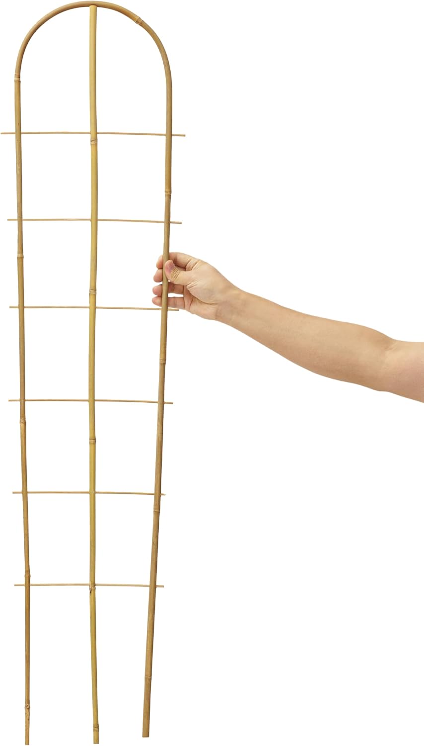 5 Pack 4 Feet U-Shape Bamboo Trellis, Natural Bamboo Trellis for Climbing Plants, Vegetables, Cucumber, Tomato, Outdoor
