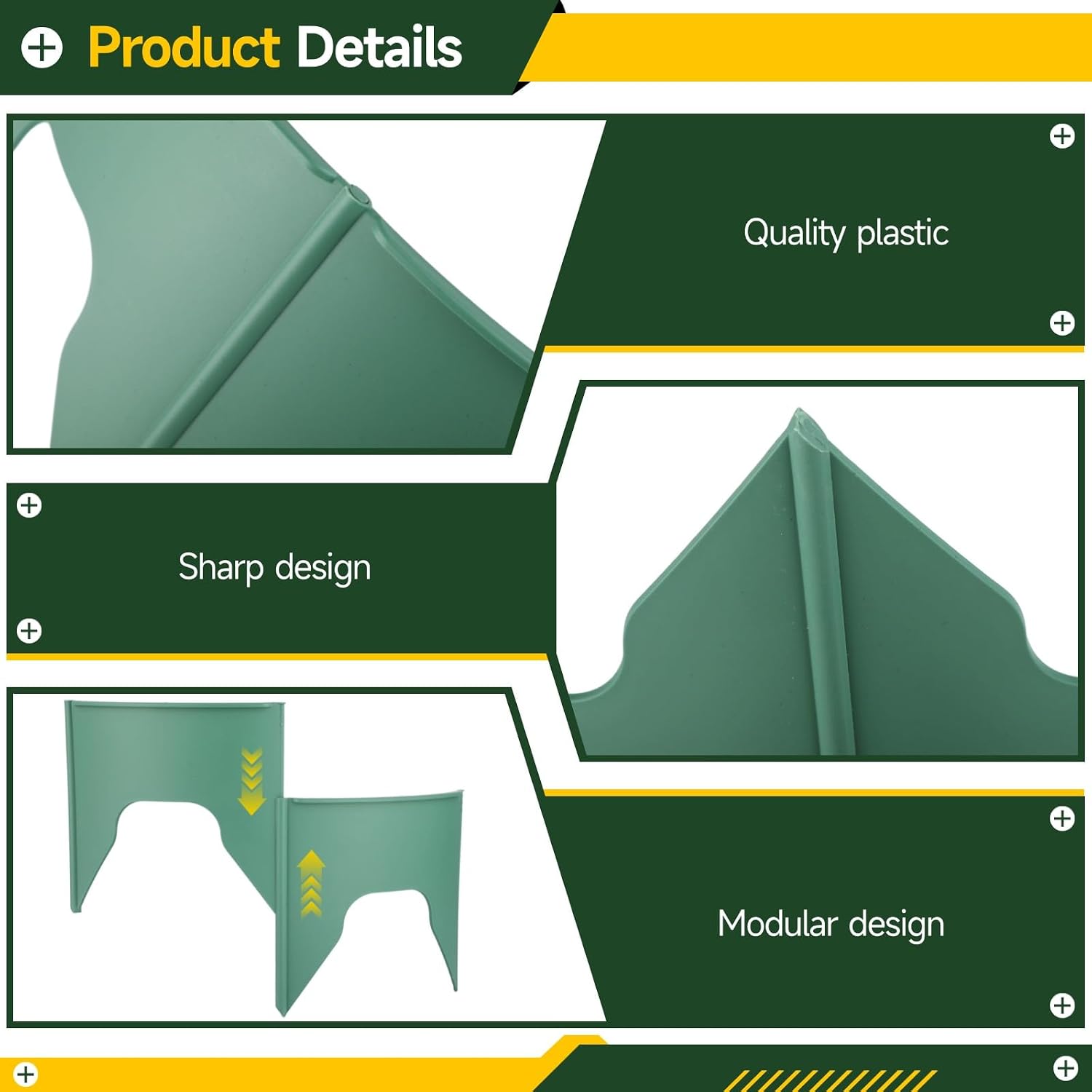 36 Pcs Plant Protector Rings, Plastic Planting Grow Rings, Spliceable Protective Round Edging to Isolate Stones &