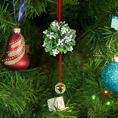 Mistletoe Hanging Kissing Christmas Ornament - Holiday Ball Decoration 10"
