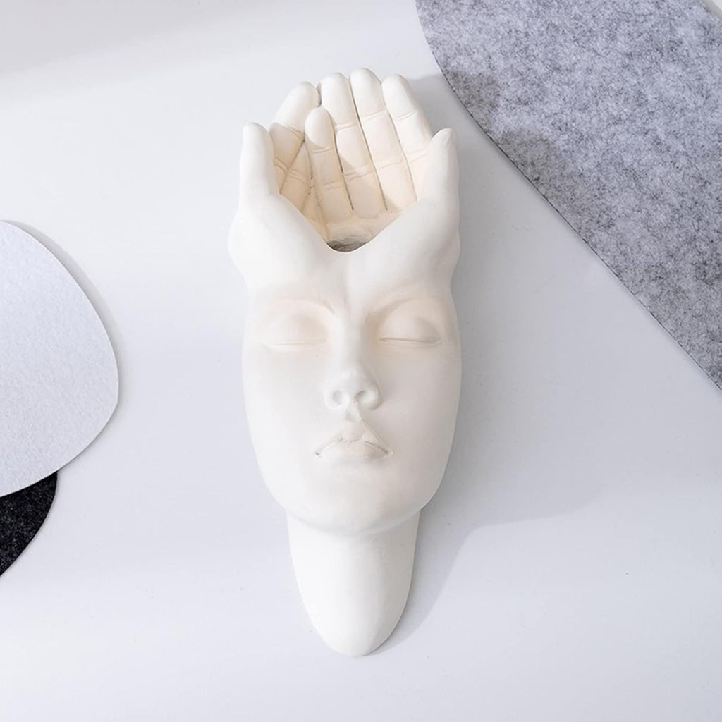Hanging Face Vase, Wall Mounted Resin Face Flower Pot, Easy to Install Face Vase for Wall Decor, Creative Modern