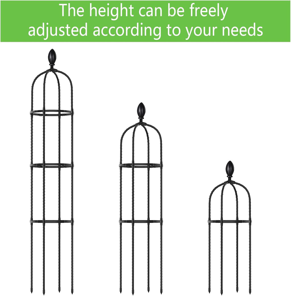 2 Pack 5Ft Tall Garden Obelisk Trellis for Climbing Plants Outdoor | Plant Trellis Garden Tower Trellis for Potted