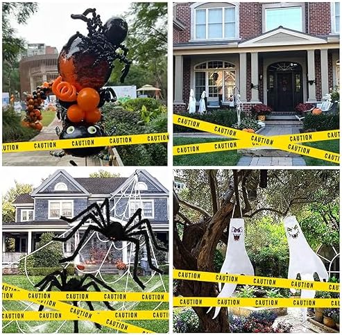 1.9inch x 82Feet Halloween Decorations Caution Tape Roll Halloween Caution Tape Halloween Tape Scary Warning Tape for Halloween Party Decorations Indoor Outdoor