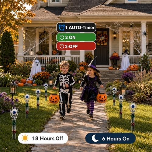 Halloween Decorations Skeleton Arms Hands 2 Packs with Blue Eyeball Lights