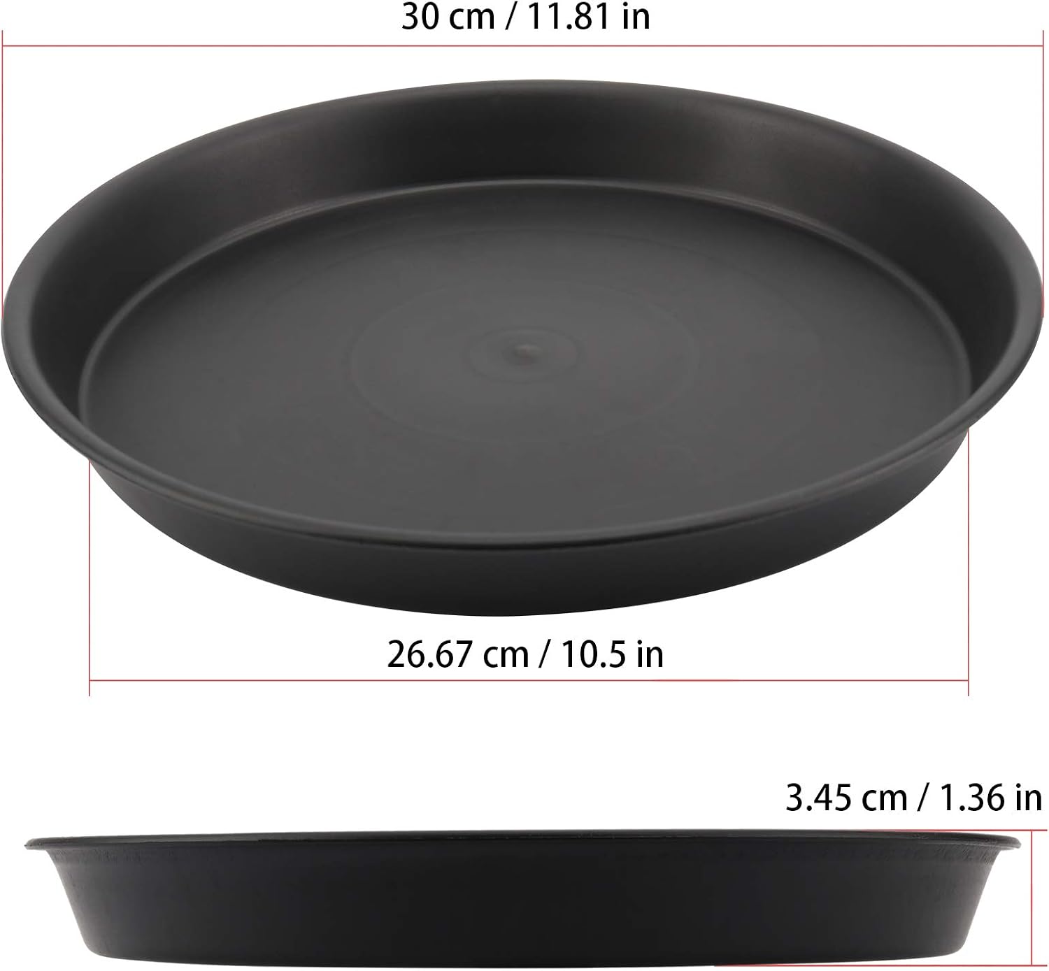 KEILEOHO 15 Pack 12 Inch Plant Saucer, Heavy Duty Round Plastic Plant Saucer with Plant Labels, Flower Plant Pot Tray