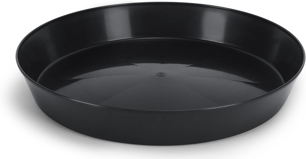 Saucers, 10 Inch, Black, 10 Pack | Polypropylene, Heavy Duty Indoor/Outdoor, Drip Pan & Tray, Collects Excess Water